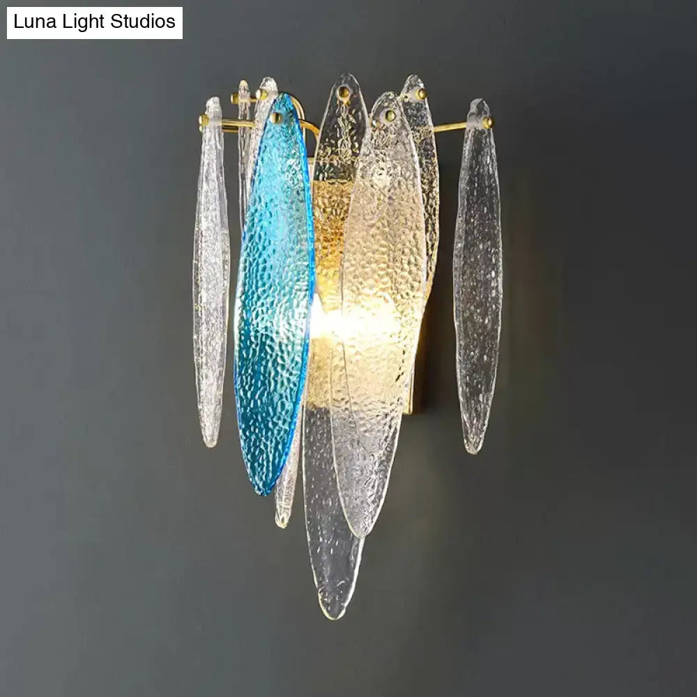 Blue Amber Glass Wall Sconce