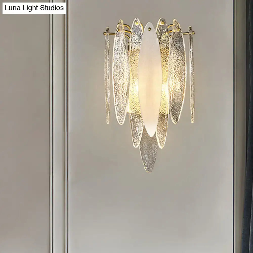 Blue Amber Glass Wall Sconce