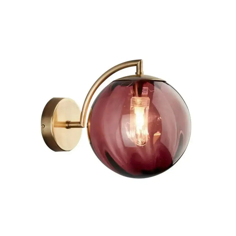 Gold Ribbed Glass Bedroom Wall Sconce
