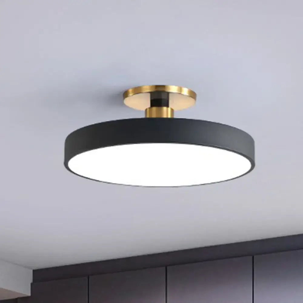 Blue Round Flush Ceiling Light