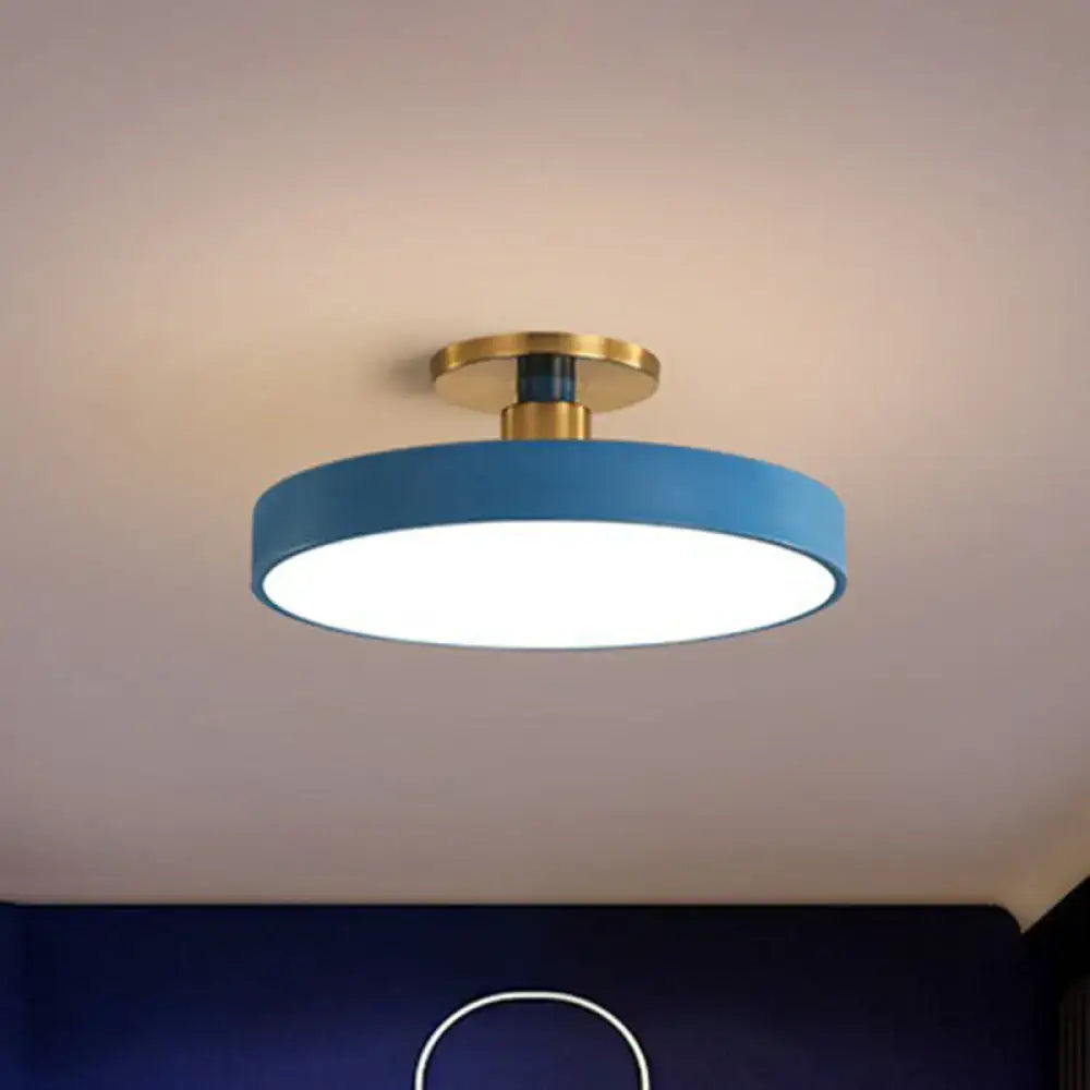 Blue Round Flush Ceiling Light