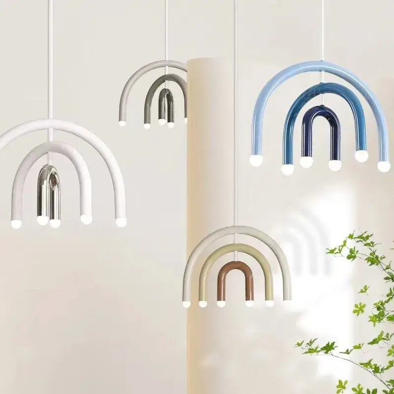 Blue Wood Pendant Lamp