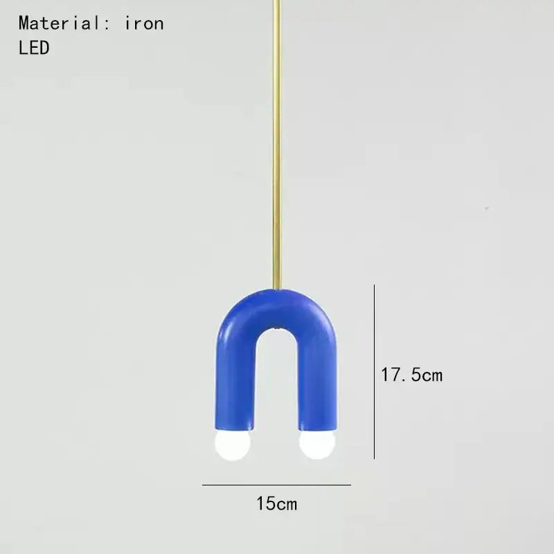 Blue Wood Pendant Lamp