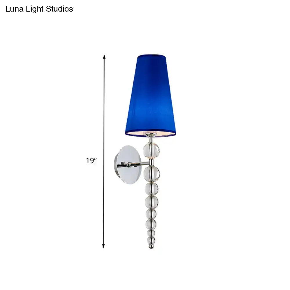 Blue Crystal Bead Sconce Light