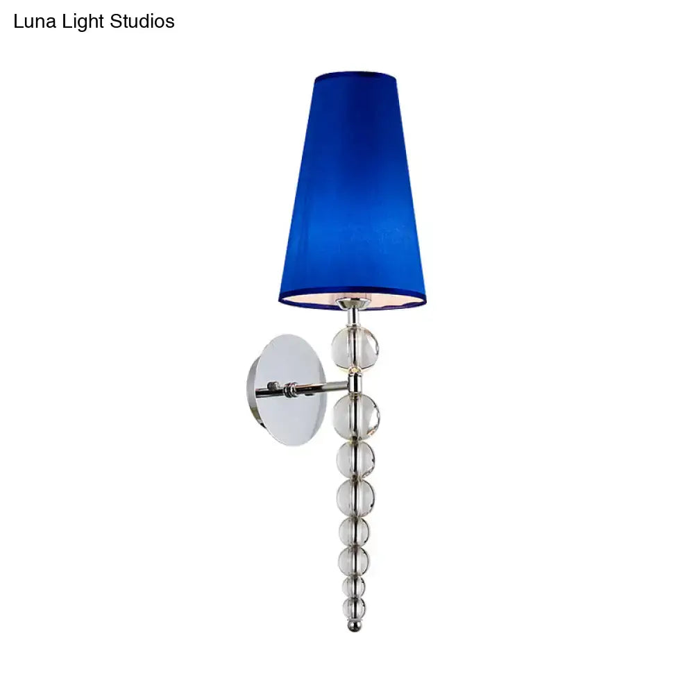 Blue Crystal Bead Sconce Light