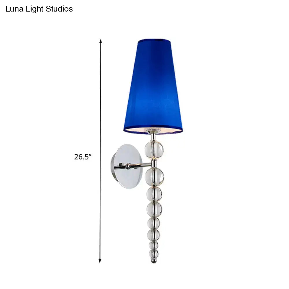 Blue Crystal Bead Sconce Light