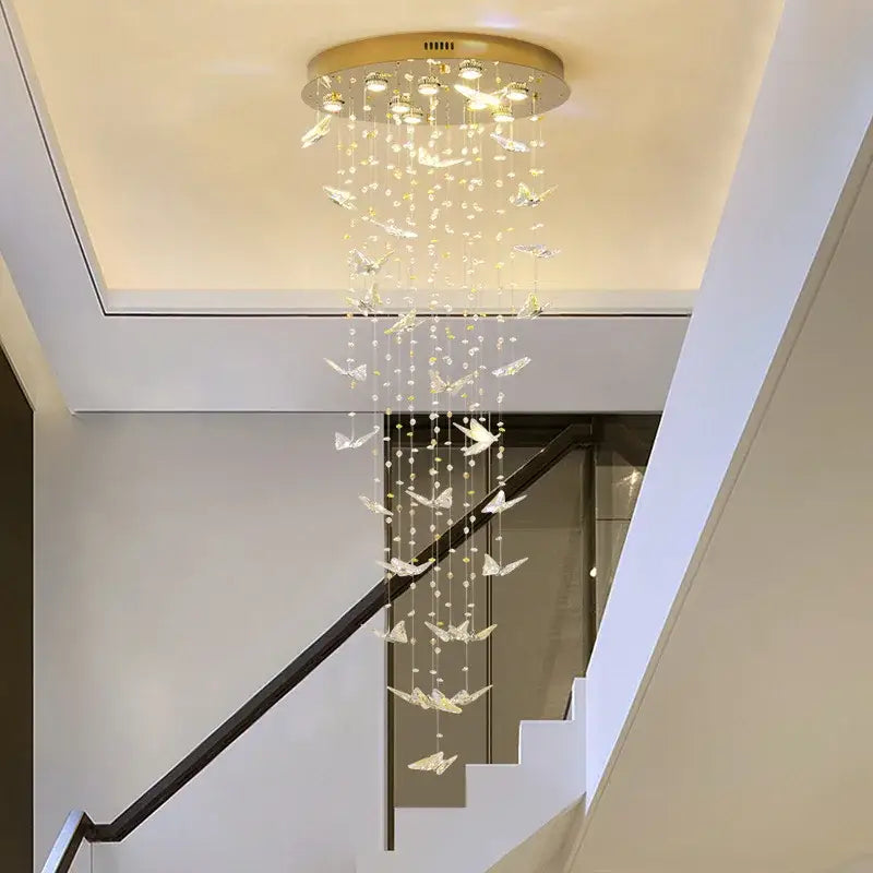 Blue Butterfly Crystal Chandelier