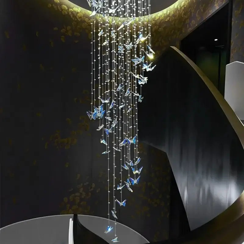 Blue Butterfly Crystal Chandelier