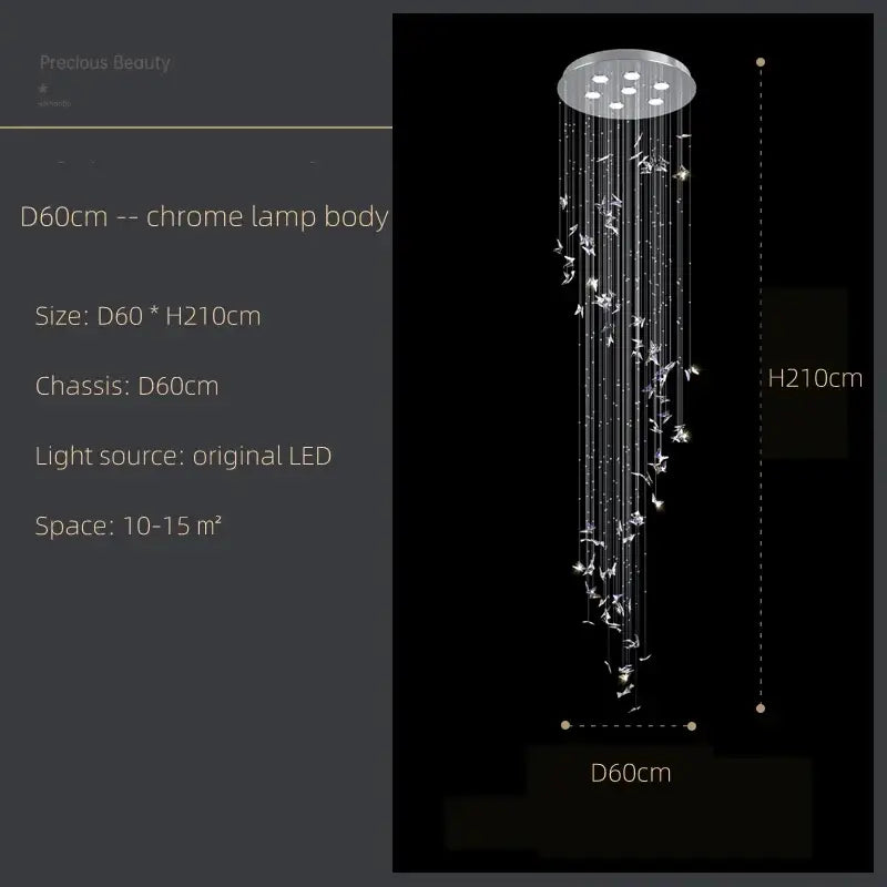 Clear Butterfly Crystal Chandelier