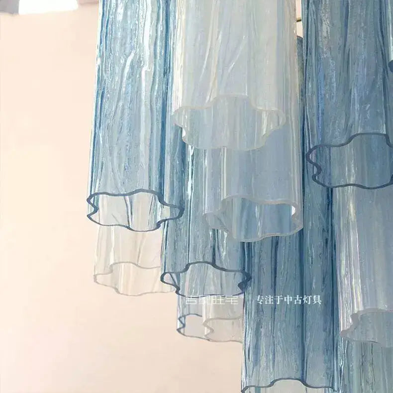 Blue Glass LED Chandelier