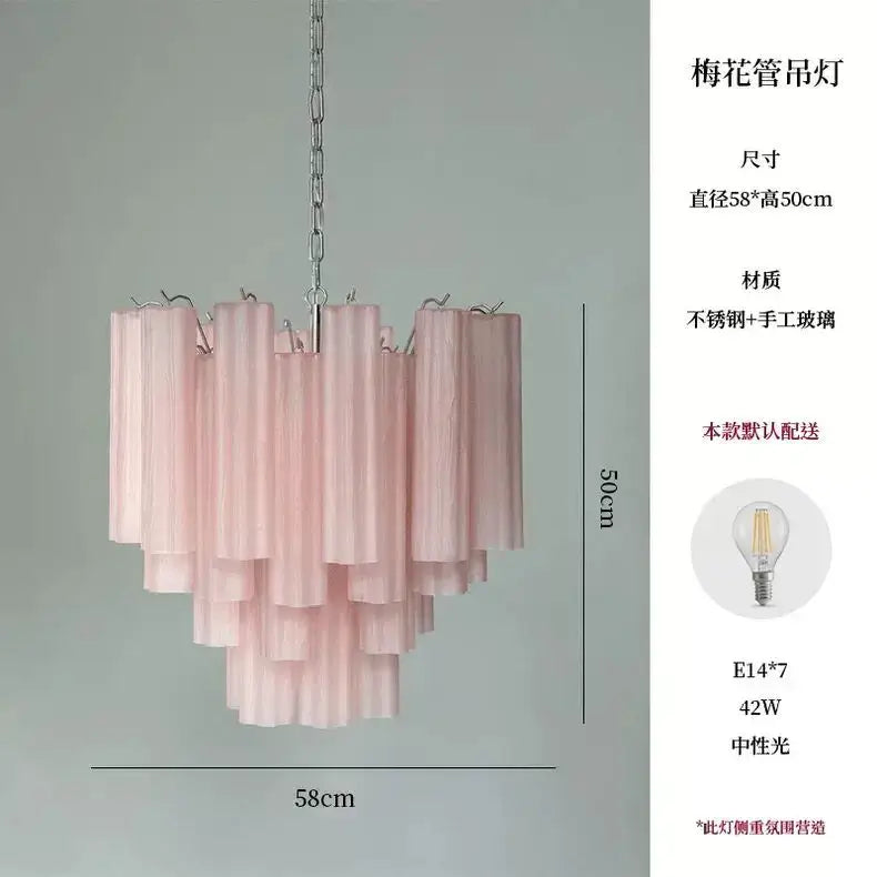Blue Glass LED Chandelier