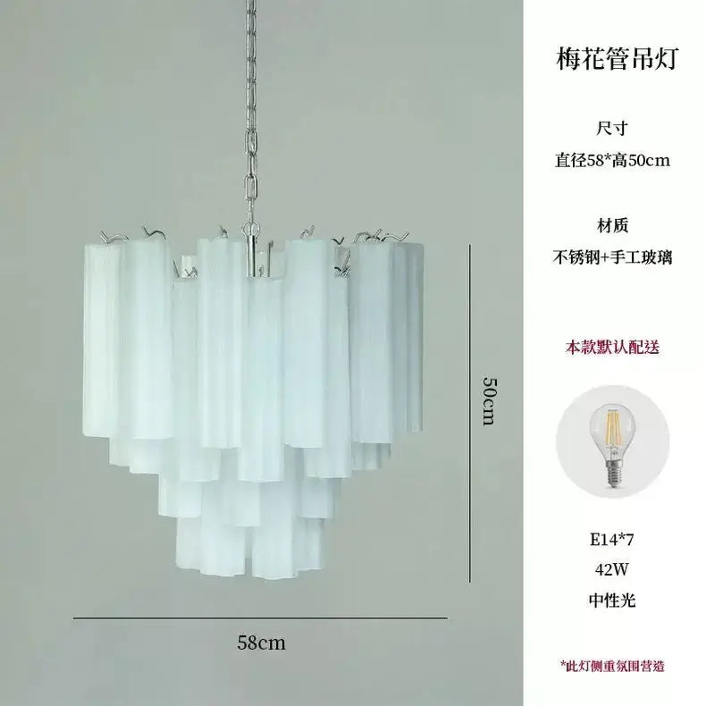 Blue Glass LED Chandelier