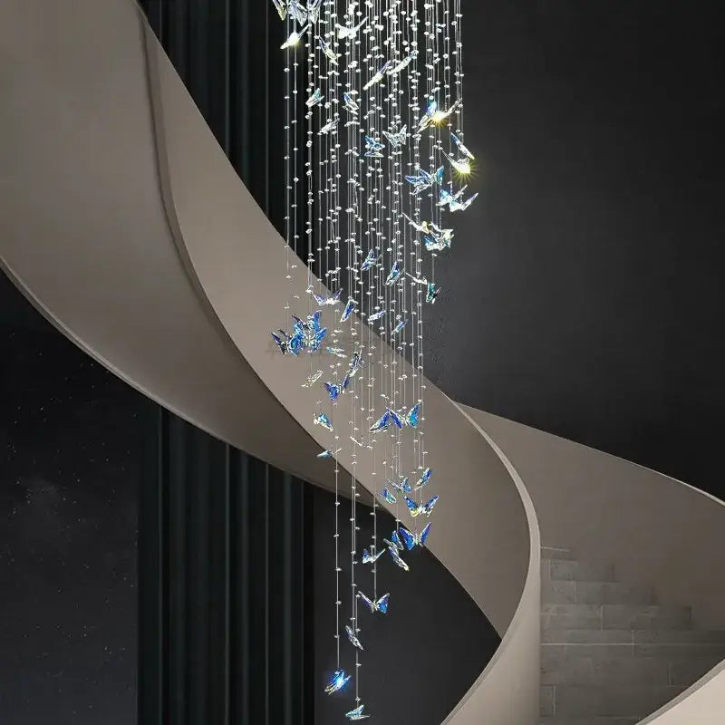 Crystal Butterfly Chandelier with Rotating Design
