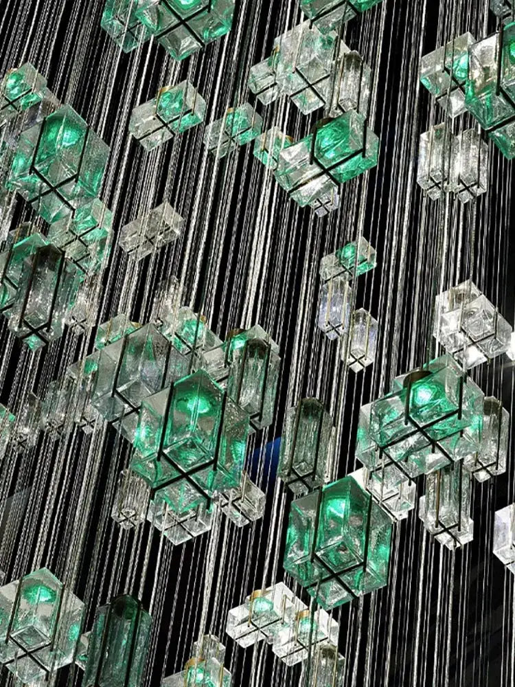 Crystal Cube Geometric Pendant Light