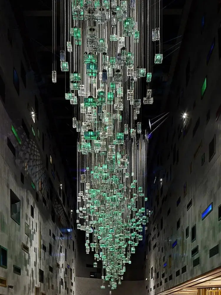 Crystal Cube Geometric Pendant Light