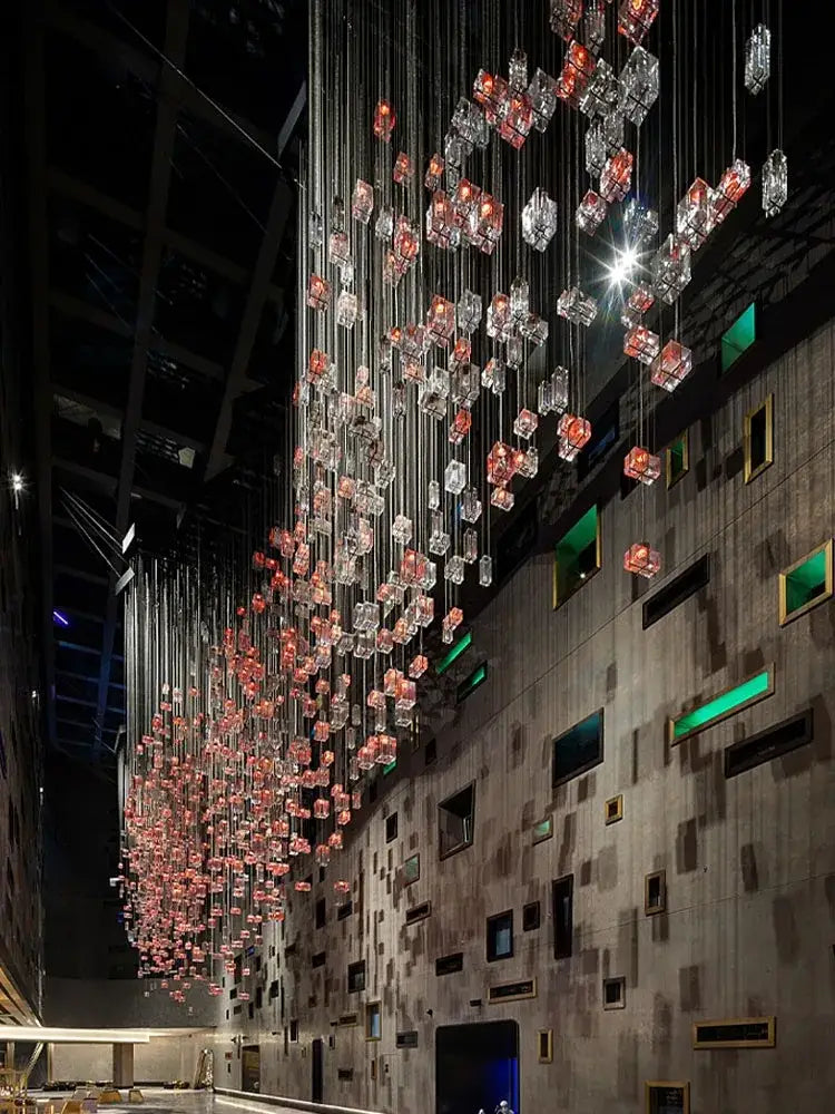 Crystal Cube Geometric Pendant Light