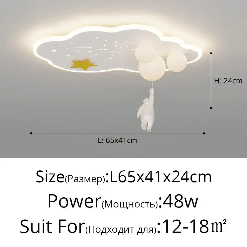 Blue Cloud Airplane Chandelier
