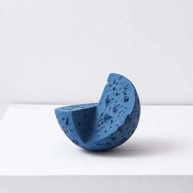 Blue Geometric Sculpture Stack