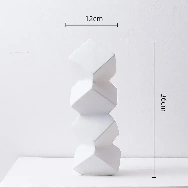 Blue Geometric Sculpture Stack