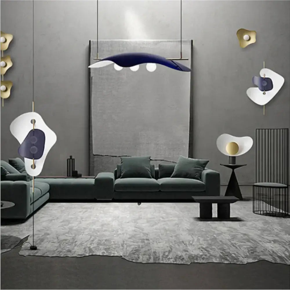 Blue Glass Bubble Chandelier