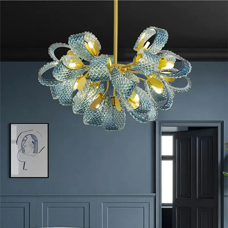 Blue Glass Pendant Lamps