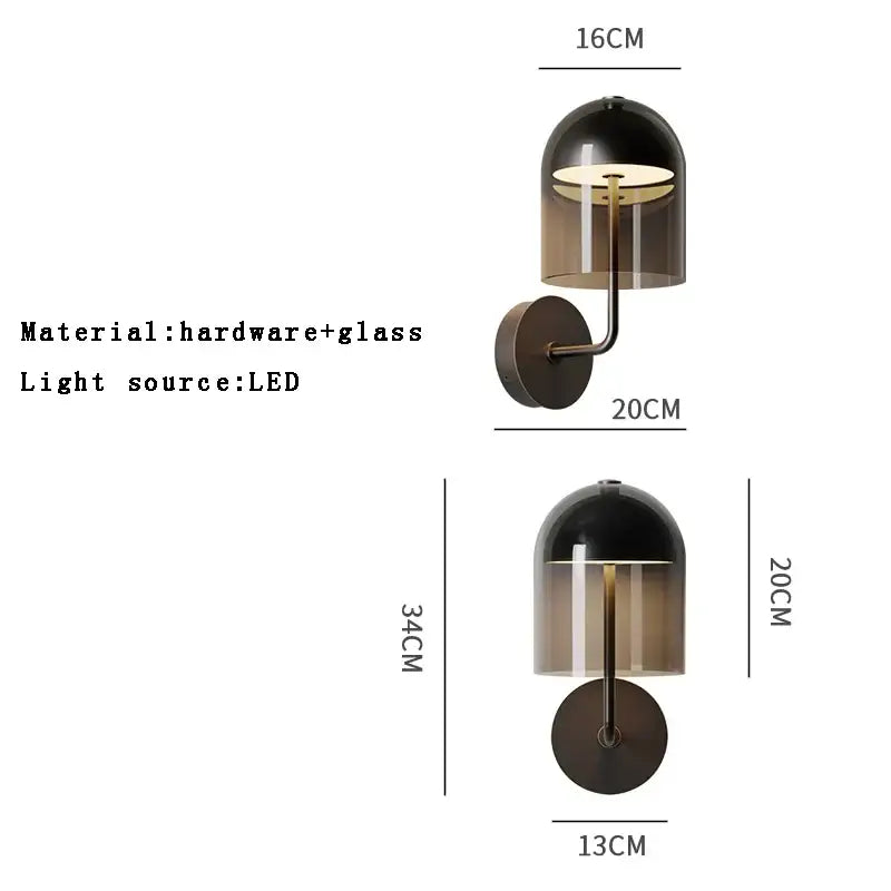 Blue Glass Brass Sconces