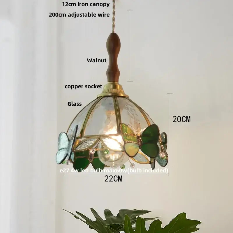 Butterfly Glass Pendant Light
