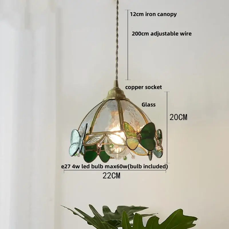 Butterfly Glass Pendant Light