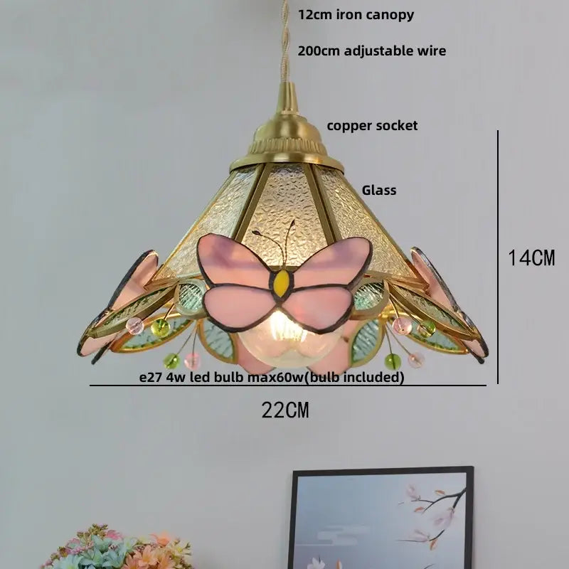 Butterfly Glass Pendant Light