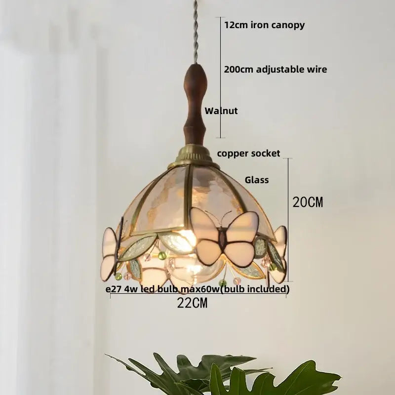 Butterfly Glass Pendant Light