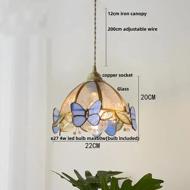 Butterfly Glass Pendant Light