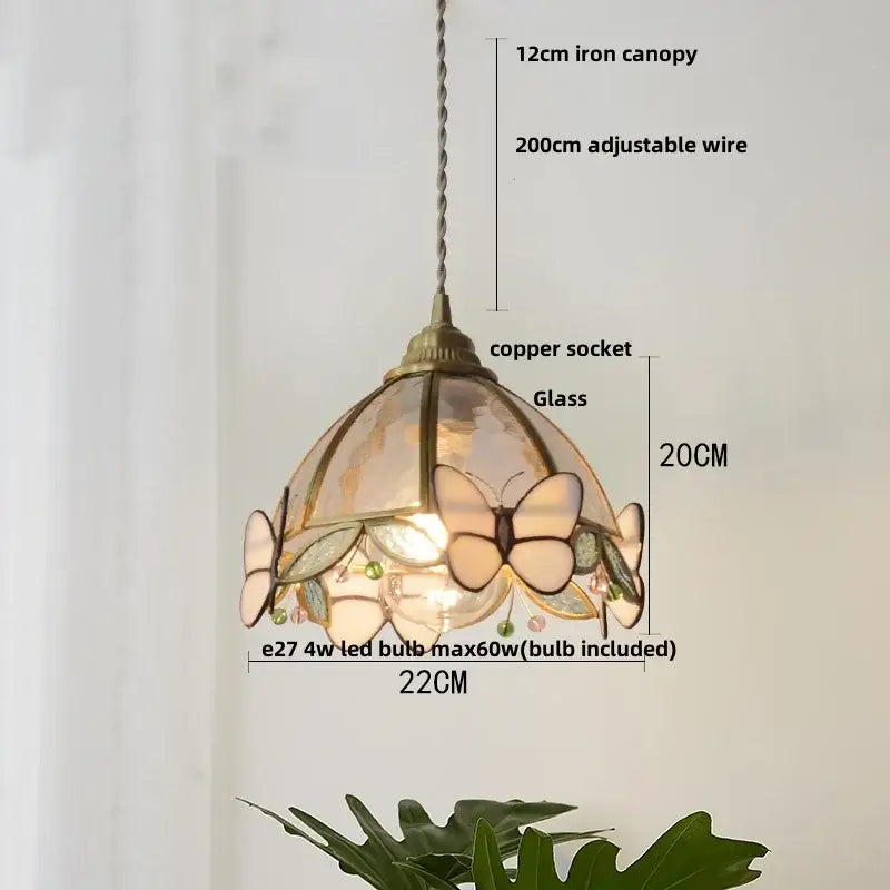 Butterfly Glass Pendant Light
