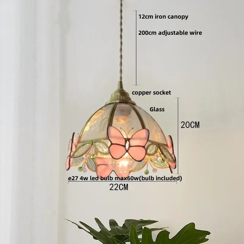 Butterfly Glass Pendant Light