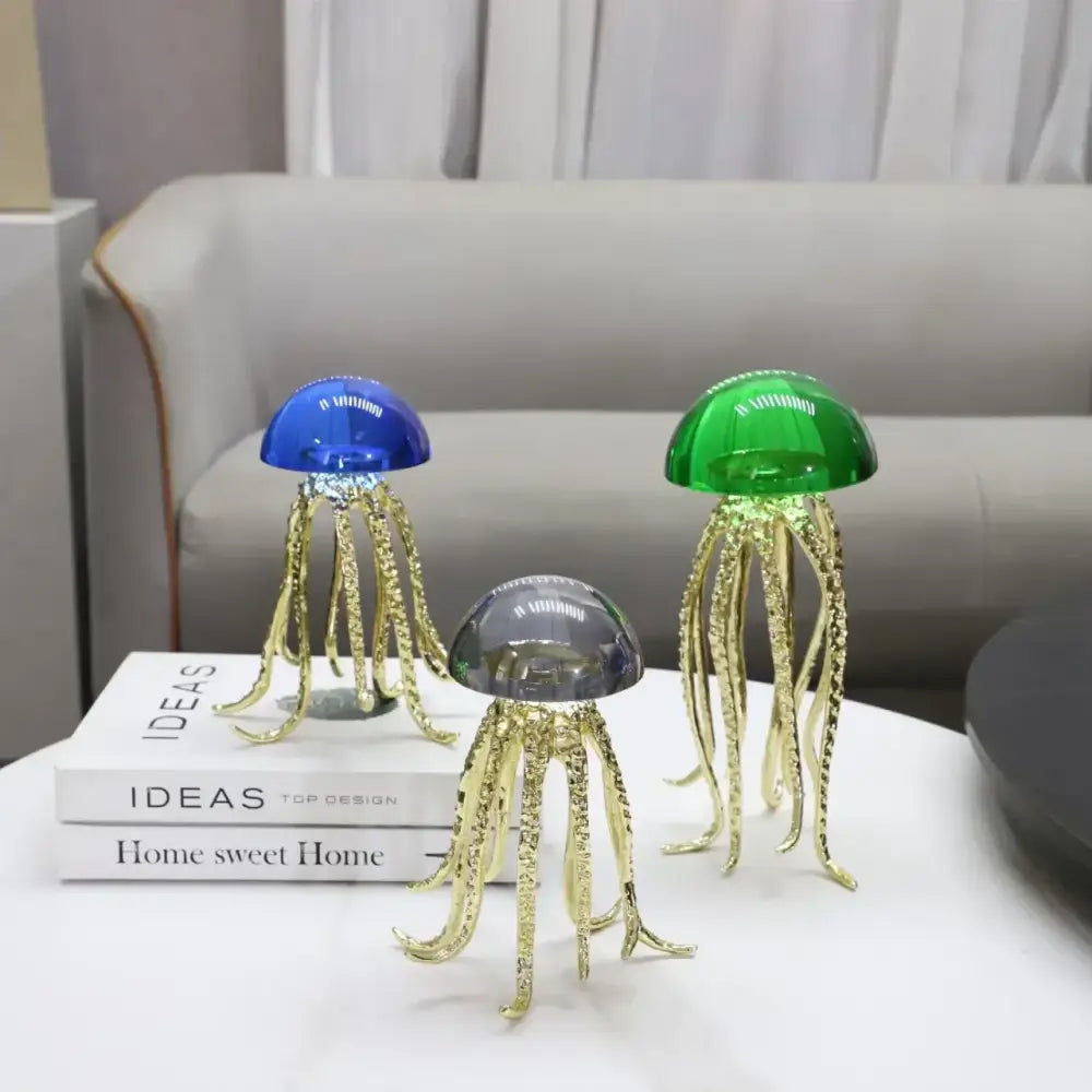 Crystal Jellyfish Sculpture Decor