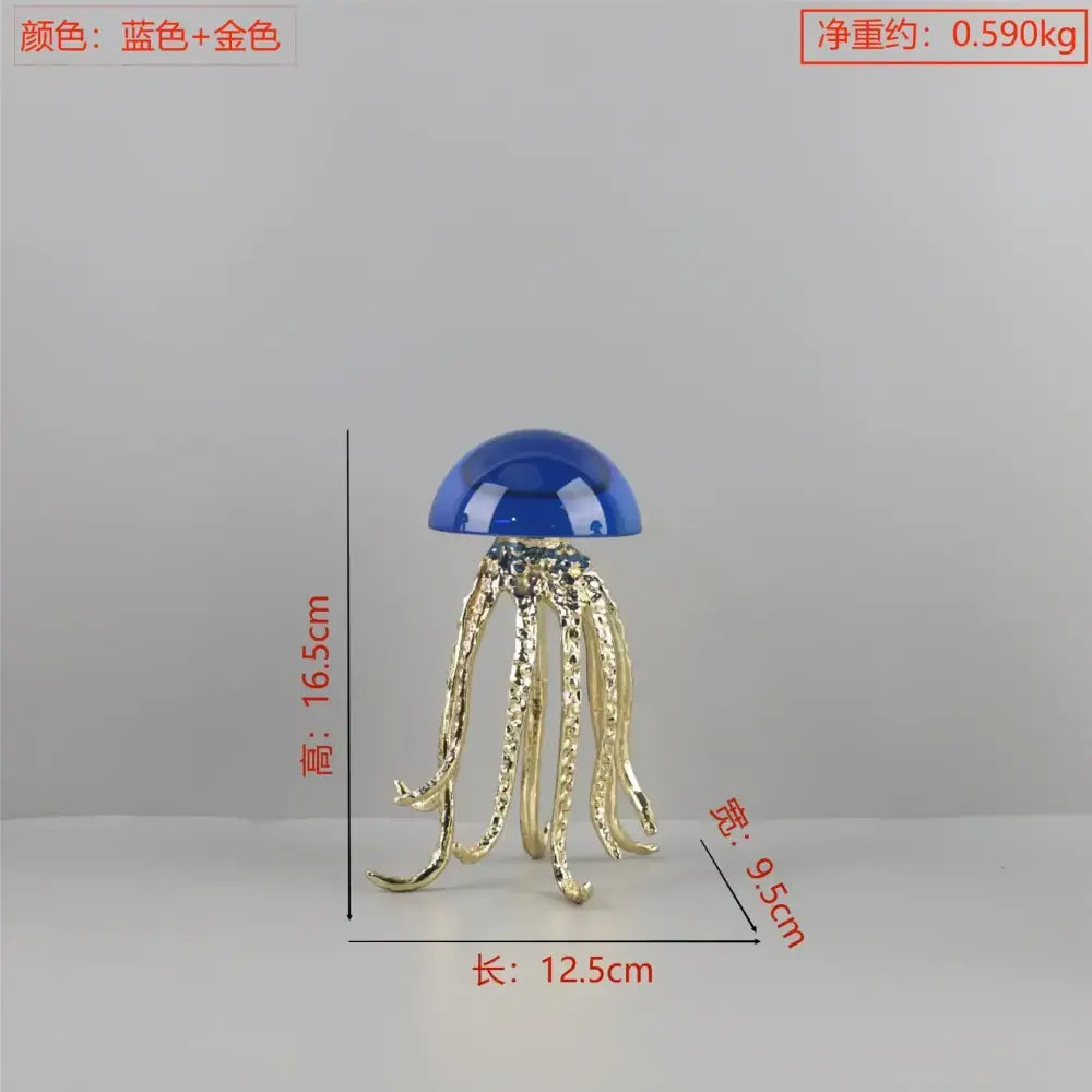 Crystal Jellyfish Sculpture Decor