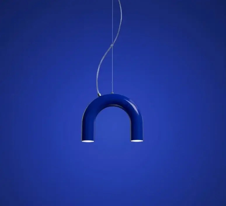 Blue Metal Arch Chandelier