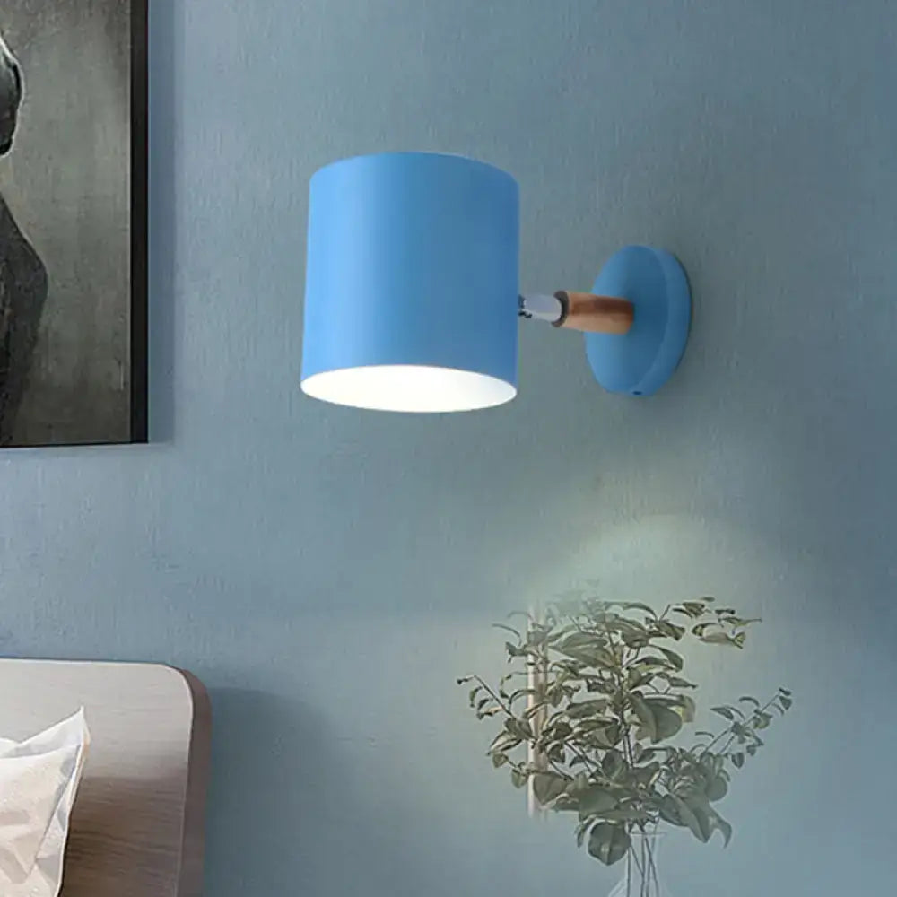 Blue Tubular Wall Sconce