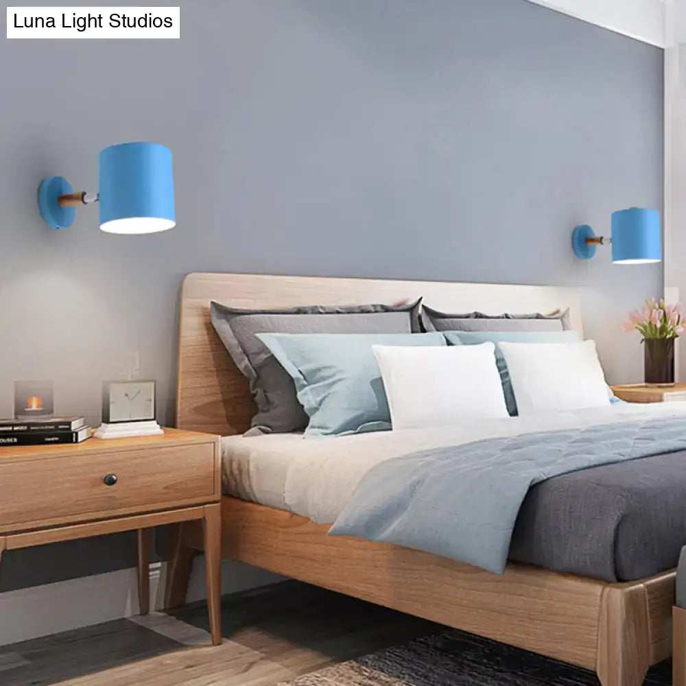 Blue Tubular Wall Sconce