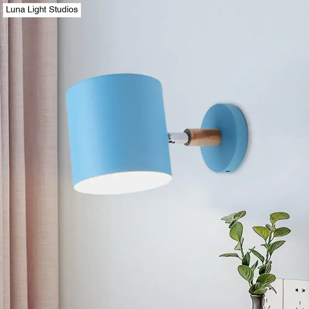 Blue Tubular Wall Sconce