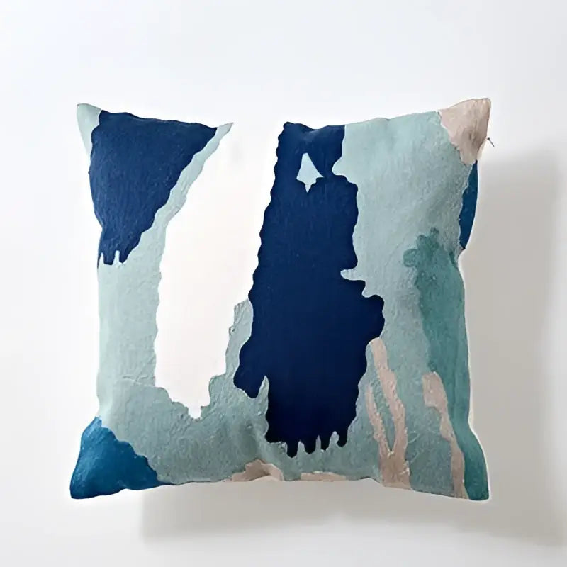 Blue Geometric Cotton Cushion