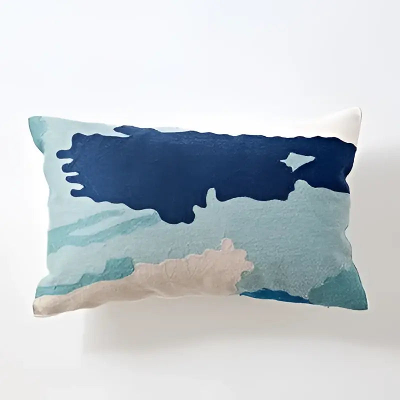 Blue Geometric Cotton Cushion