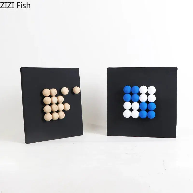 Blue Wood Ball Wall Art