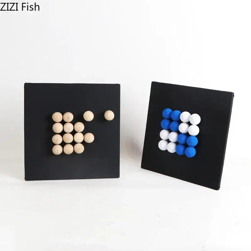 Blue Wood Ball Wall Art