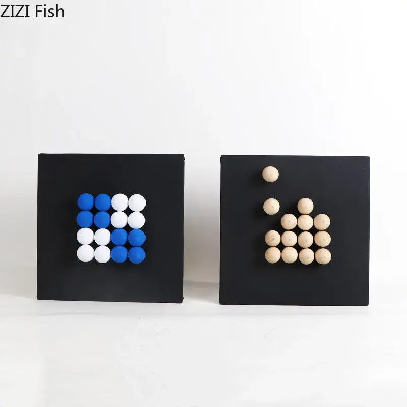Blue Wood Ball Wall Art