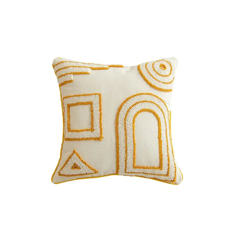 Yellow Geometric Cushion Cover