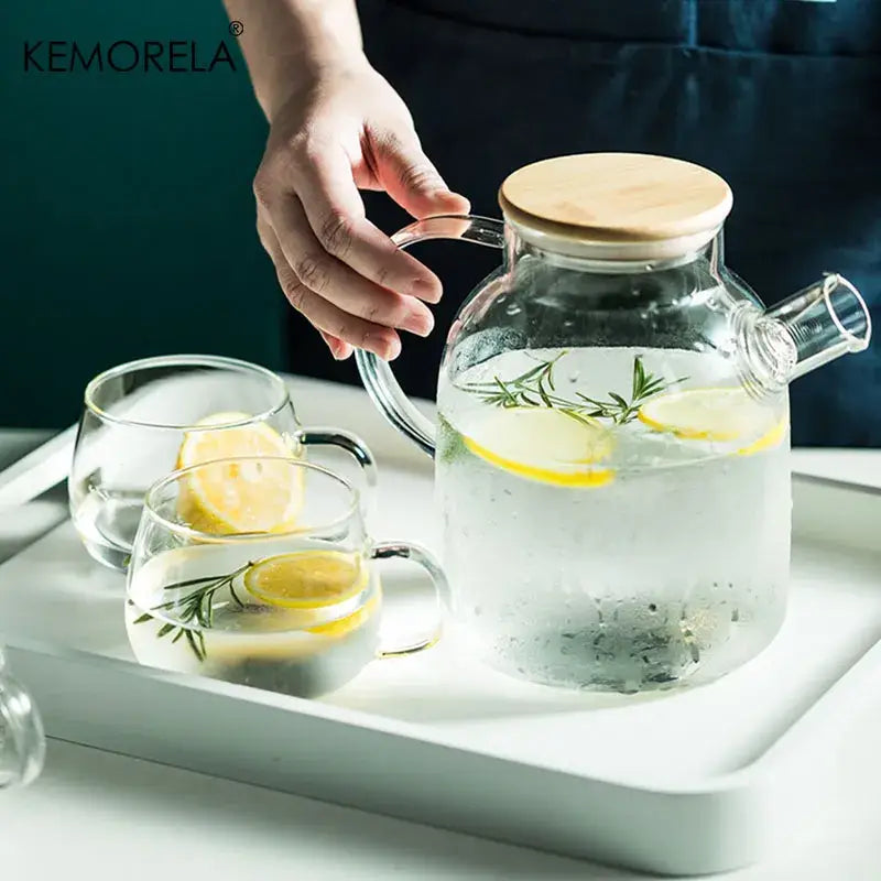 Glass Teapot with Wood Handle
