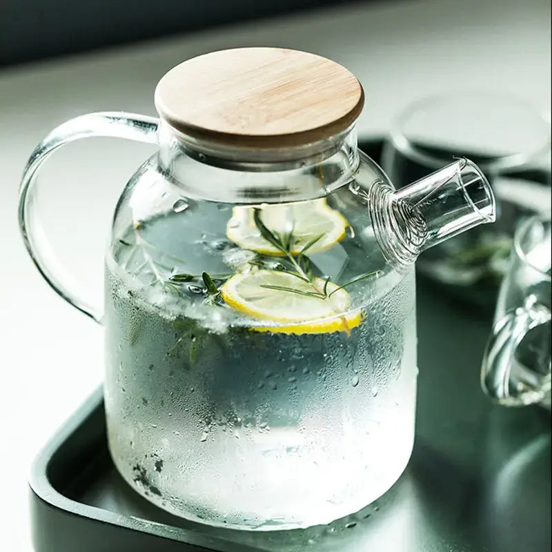 Glass Teapot with Wood Handle