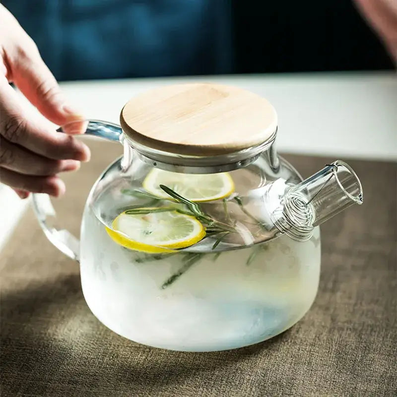 Glass Teapot with Wood Handle