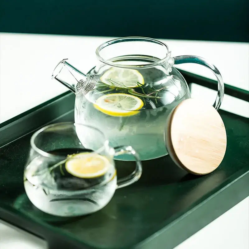 Glass Teapot with Wood Handle
