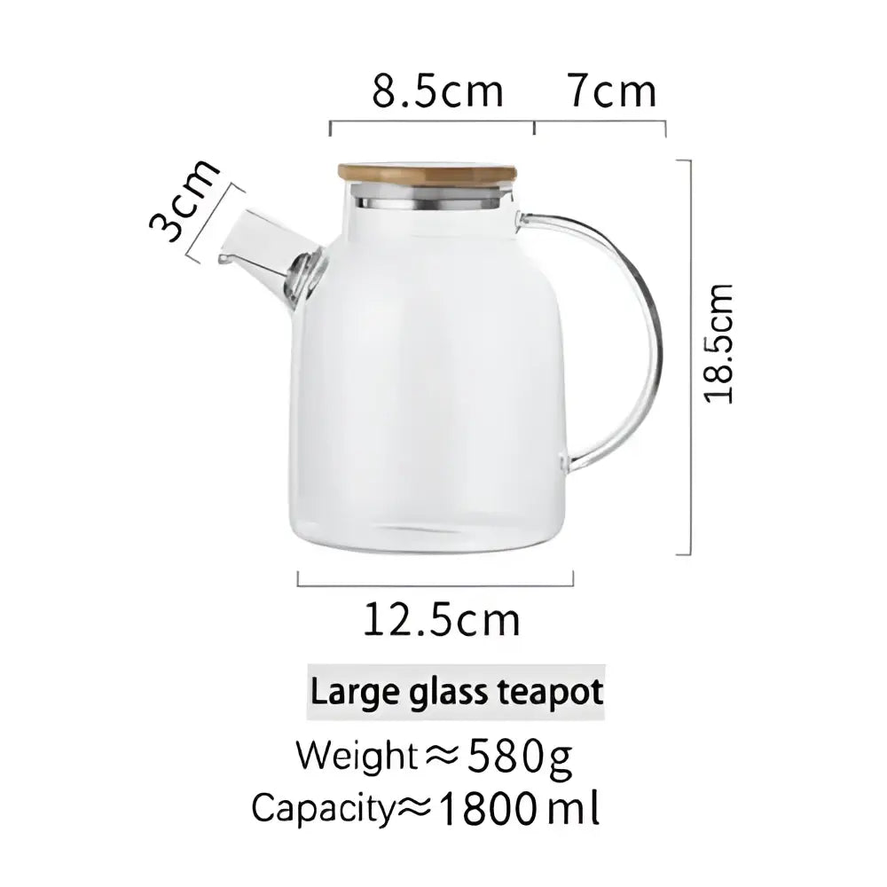 Glass Teapot with Wood Handle